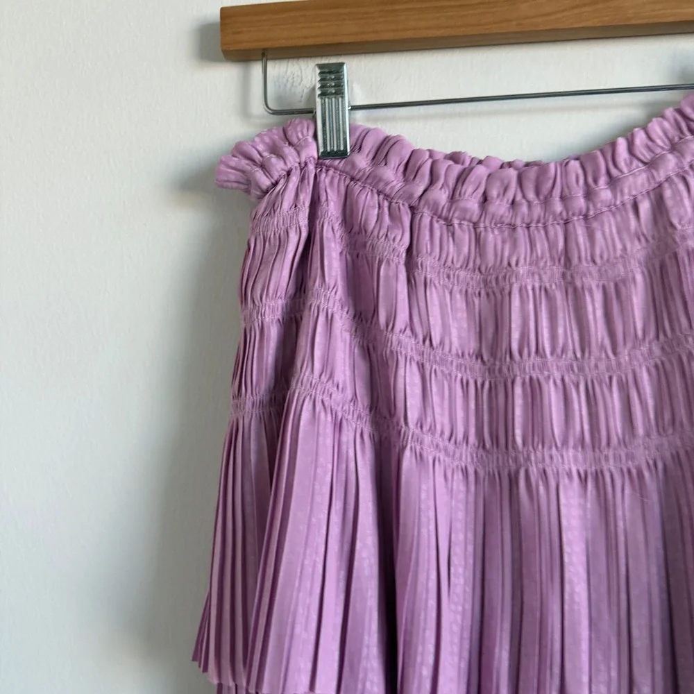 Current Air Smocked Tiered Satin Mini Skirt Size Small - Picture 8 of 9